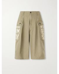Kapital - Wide-Leg Printed Herringbone Cotton Shorts - Lyst