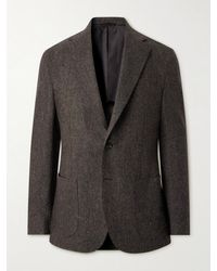 De Petrillo - Slim-fit Wool-blend Flannel Suit Jacket - Lyst