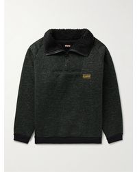 Kapital - Alpine Logo-appliquéd Fleece-lined Knitted Half-zip Sweatshirt - Lyst