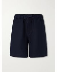 Saman Amel - Straight-Leg Linen Drawstring Shorts - Lyst