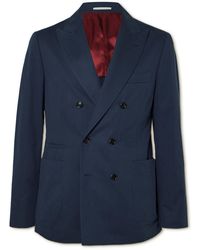 Brunello Cucinelli - Stretch-cotton And Cashmere-blend Twill Double-breasted Suit Jacket - Lyst