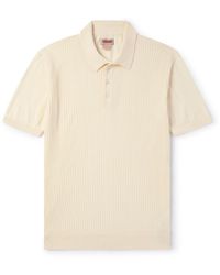Baracuta - Ribbed Cotton Polo Shirt - Lyst