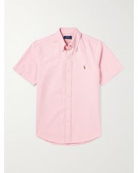 Polo Ralph Lauren - Schmal geschnittenes Hemd aus Baumwoll-Oxford mit Button-Down-Kragen und Logostickerei - Lyst