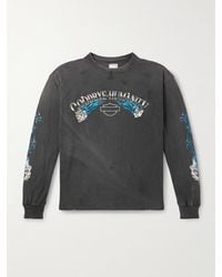 SAINT Mxxxxxx - Goodbye Humanity Dice Distressed Printed Cotton-Jersey T-Shirt - Lyst