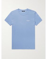Balmain - Logo-flocked Cotton-jersey T-shirt - Lyst