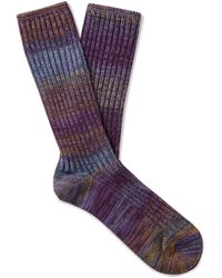 MR P. Ribbed Cotton-blend Socks - Purple