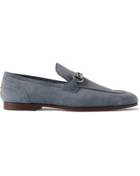 Gucci - Jordaan Horsebit Suede Loafers - Lyst