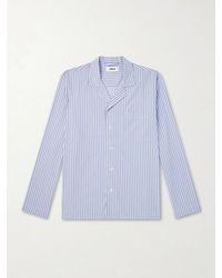 Tekla - Camp-Collar Striped Organic Cotton Pyjama Shirt - Lyst