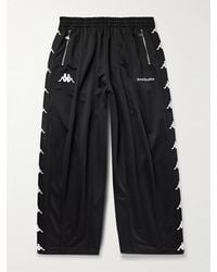 Acne Studios - Kappa Wide-Leg Webbing-Trimmed Logo-Embroidered Tech-Jersey Track Pants - Lyst