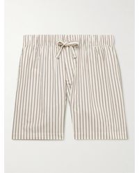 Tekla - Striped Organic Cotton-poplin Pyjama Shorts - Lyst