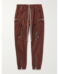 Rick Owens - Bauhaus Tapered Organic Cotton-blend Poplin Drawstring Cargo Trousers - Lyst