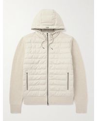 Herno - Kapuzenjacke aus gerippter Wolle und gesteppter Mikrofaser mit Daunenfüllung - Lyst