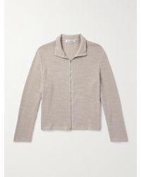 Our Legacy - Shrunken Open-knit Cotton Zip-up Sweater - Lyst
