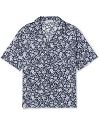 Onia - Air Convertible-collar Floral-print Linen And Lyocell-blend Shirt - Lyst