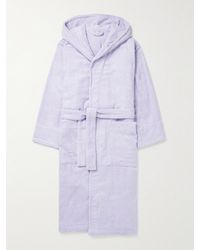 Tekla Organic Cotton-terry Hooded Robe - Purple