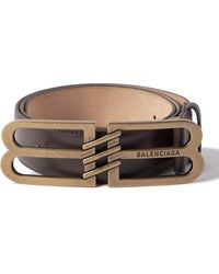 Balenciaga - 4cm Logo-embellished Leather Belt - Lyst