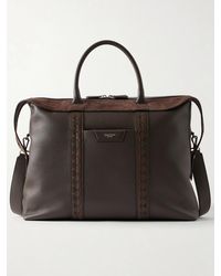 Serapian - Suede-Trimmed Full-Grain Leather Briefcase - Lyst