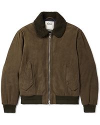 Valstar - Cudden Shearling-Trimmed Suede Down Aviator Jacket - Lyst