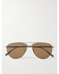Brunello Cucinelli Oliver Peoples Aviator-style Gold-tone Sunglasses - Metallic