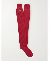 Rick Owens - Moncler Logo-Appliquéd Ribbed Cotton Socks - Lyst