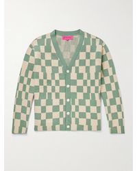 The Elder Statesman - Appliquéd Checked Cashmere-Blend Cardigan - Lyst