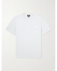 A.P.C. - Logo-embroidered Cotton-jersey T-shirt - Lyst