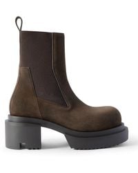Rick Owens - Beatle Bogun Exaggerated-Sole Suede Chelsea Boots - Lyst