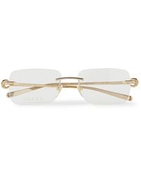 Gucci - Rectangular-Frame Rimless-Tone Optical Glasses - Lyst