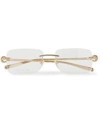 Gucci - Rectangular-Frame Rimless-Tone Optical Glasses - Lyst