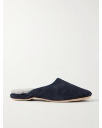 Derek Rose - Shearling-Lined Suede Slippers - Lyst