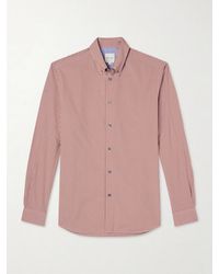 Paul Smith - Button-down Collar Checked Cotton-poplin Shirt - Lyst