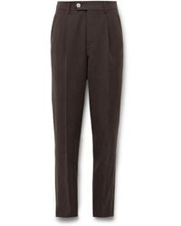 Brunello Cucinelli - Slim-Fit Pleated Linen Suit Trousers - Lyst
