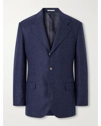 Brunello Cucinelli - Prince Of Wales Checked Wool And Cashmere-Blend Flannel Blazer - Lyst