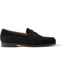 John Lobb - Lopez Suede Penny Loafers - Lyst