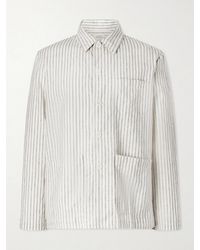 Hartford - Perry Striped Linen And Cotton-Blend Woven Jacket - Lyst