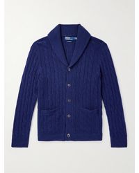 Polo Ralph Lauren - Shawl-collar Cable-knit Cashmere Cardigan - Lyst