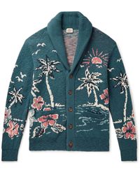 Faherty - Offshore Swell Shawl-collar Jacquard-knit Organic Cotton Cardigan - Lyst