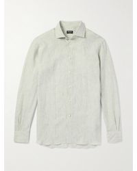 ZEGNA - Striped Oasi Linen Shirt - Lyst