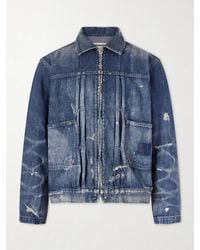 Neighborhood - Distressed Denim Jacket - Lyst