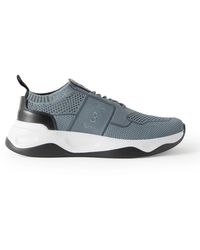 Berluti - Shadow Leather-trimmed Stretch-knit Sneakers - Lyst