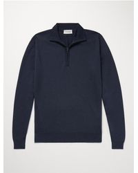 John Smedley - Tapton Slim-Fit Merino Wool Half-Zip Sweater - Lyst
