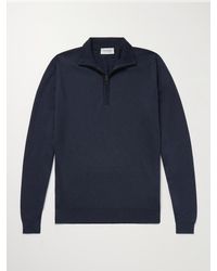 John Smedley - Tapton Slim-Fit Merino Wool Half-Zip Sweater - Lyst