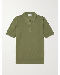 John Smedley - Calun Pointelle-Knit Sea Island Cotton Polo Shirt - Lyst