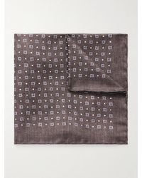 Brunello Cucinelli - Printed Silk Pocket Square - Lyst
