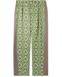Etro - Harlequin Straight-leg Pleated Striped Paisley-print Satin-twill Suit Trousers - Lyst