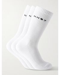 NN07 - Three-Pack Logo-Jacquard Ribbed Cotton-Blend Socks - Lyst