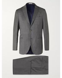 Boglioli Grey Slim-fit Virgin Wool Suit