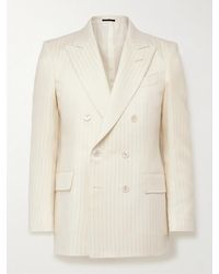 Tom Ford - Dyllan Double-Breasted Metallic Striped Wool-Blend Suit Jacket - Lyst