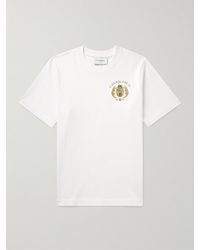 Casablanca - Joyaux D'afrique Tennis Club Logo-print Organic Cotton-jersey T-shirt - Lyst