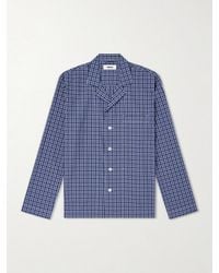 Tekla - Camp-Collar Checked Organic Cotton Pyjama Shirt - Lyst